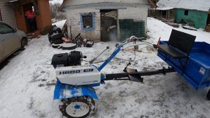 Купили и собрали прицеп для мотоблока. Дом в деревне. Катаемся на мотоблоке.