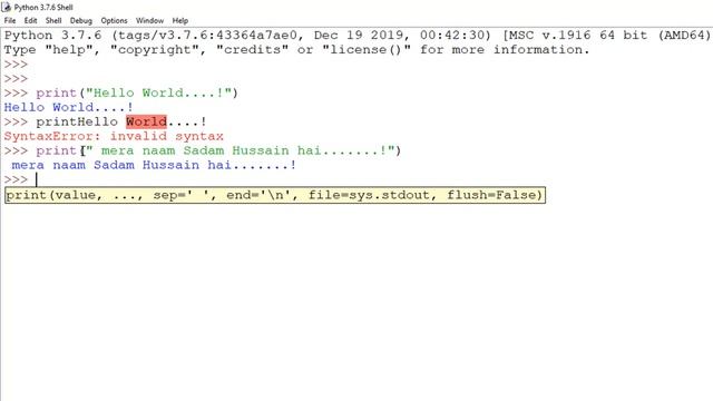 [ Lec 1] how to make first program in python hindi & urdu смотреть онлайн