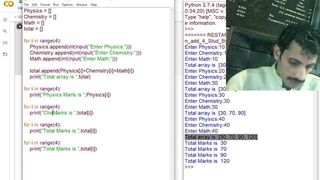 V-5 Python Project using Array to create Marksheet in 7 min with code. Array tutorial absolute begi