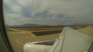 Aegean Airbus A320 takeoff at Athens El. Venizelos Airport (HD)