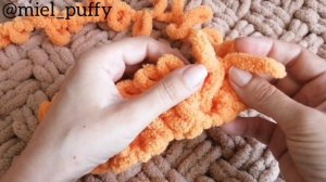 Узор "Двойная плетенка" из пряжи Ализе Пуффи