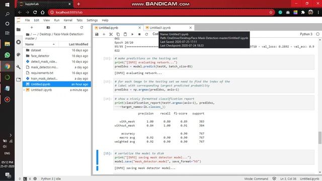 Face Mask Detector Using Python, CNN, Keras, TensorFlow and OpenCV