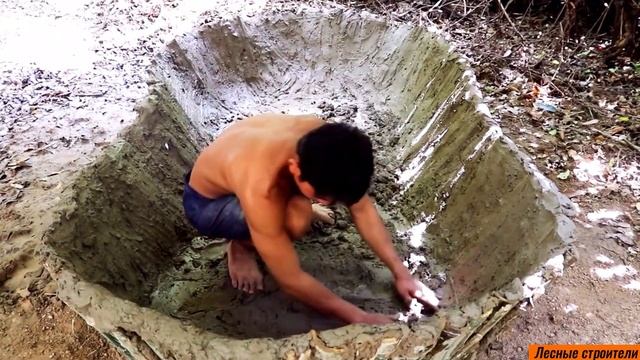 Как сделать бассейн из бамбука в лесу смотреть онлайн