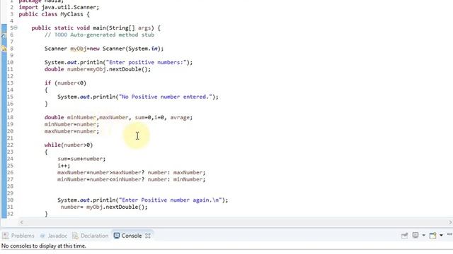 Example of While Loop-input Numbers until user enter negative number -18310#bscs6ea#java#javaexampl