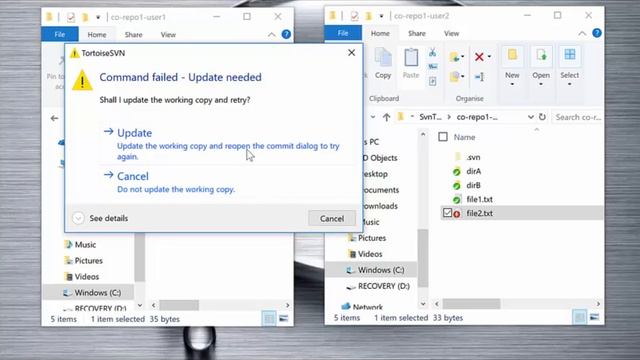 SVN Basics - Managing Conflicts смотреть онлайн