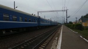 ТЭП70-0545 с поездом №307 Саратов - Барановичи. Отправление со станции Белые Берега