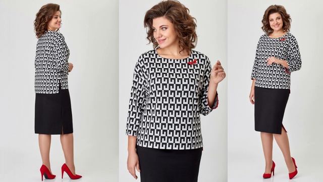 Юбочный костюм Дали 5611 #костюмсюбкой #костюмыженские смотреть онлайн