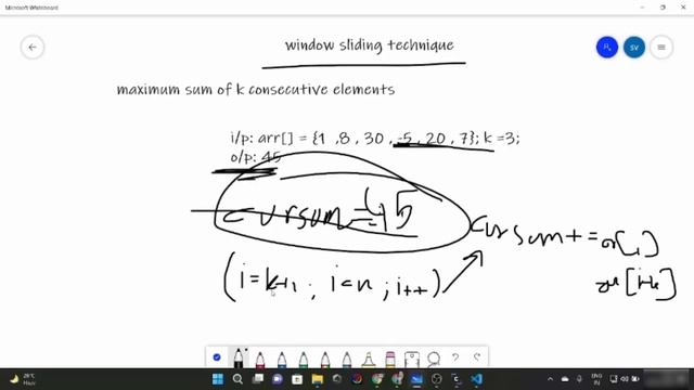 Largest sum subarray of size K containing consecutive elements
