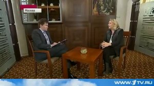 Лидер Национального фронта Франции Марин Ле Пен дала интервью Первому каналу