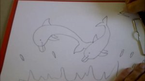 Рисуем дельфинов прыгающих в волнах (очень просто, для начинающих)