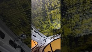 Перетяжка потолка в чёрную алькантару  Volkswagen Polo и ШВИ