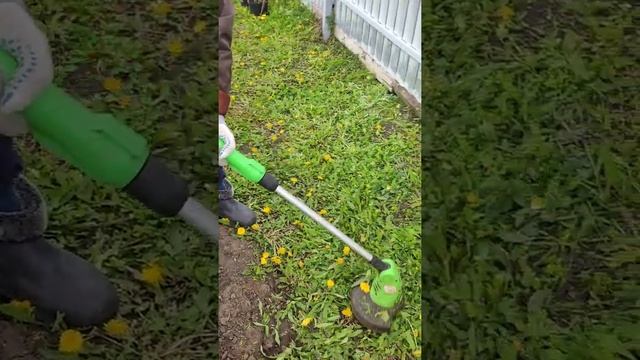 Аккумуляторный беспроводной триммер Redverg - хорошее решение для покоса небольшой травы на участке смотреть онлайн