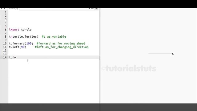 How to draw Square Shape in Python Turtle | Python Turtle | Tutorials Tuts
