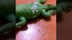 Режу резиновую ящерицу;)