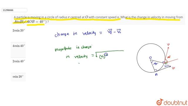 A particle is moving in a circle of radius `r` centred at `O` with constant speed `v`. What is the смотреть онлайн