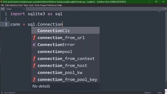 Python sqlite3 1-dars: Ma'lumotlar bazasi nima va jadvallar yaratish