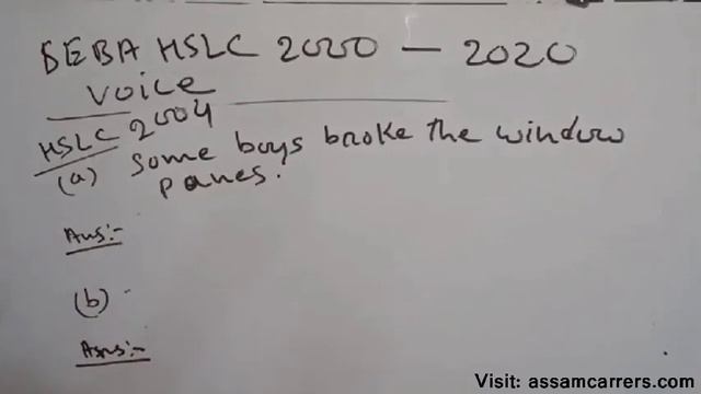 English Grammar | Active to Passive Voice | HSLC Previous Year Solution | Bodo Medium | Part 8