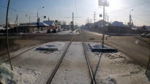 Омский трамвай. 7 маршрут. Стрельникова - Амур за 15 минут. Зима 2022 - 2023.