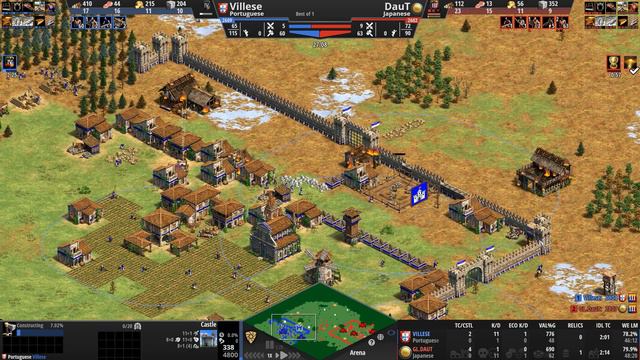DauT (2602) vs Villese (2609) | Japanese vs Portuguese | Age of Empires II смотреть онлайн