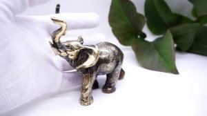 Статуэтка "Слон большой" настольная фигурка слоник (бронза латунь) слоны интерьер 2125 Хорошие Вещи