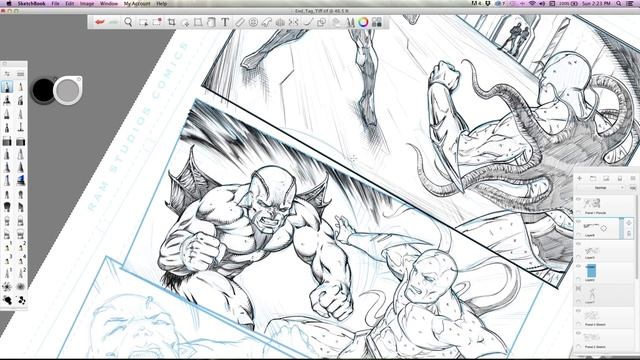 Digital Speed Drawing Video - Blackstone Comic Book Page - Using Sketchbook Pro смотреть онлайн