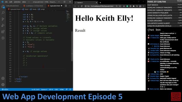 #WebAppDevelopment: Javascript Statements, JS Syntax, JS Comments, JS Variables [Tagalog]