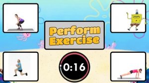 SpongeBob 4 Corners Brain Break Fitness Challenge | Family Workout (Summer Fun)