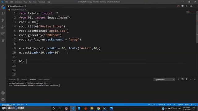 Custom Fonts and Resizing Entry Boxes in TKinter - Python Tutorial (2020) #17