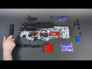 Обзор игрушечного орбиз автомата P90 white graffity