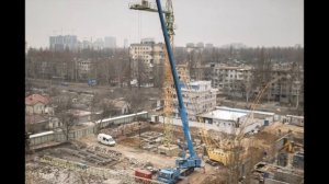 Монтаж башенного крана Liebherr 80 HC. Tower crane assembly