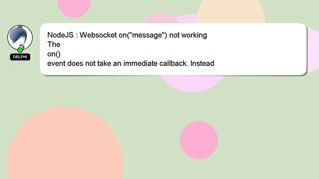 NodeJS : Websocket on("message") not working смотреть онлайн