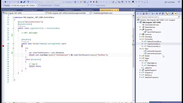 Encryption in Angular and Decryption in c# .NET Core web api using RSA. Secure Programming practice смотреть онлайн