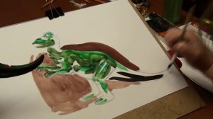 Как нарисовать динозавров акварелью. Урок №2.1