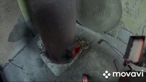 Печь на отработке с наддувом.