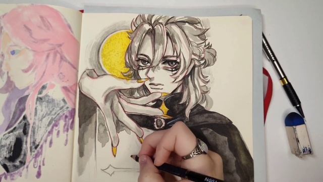 Инктобер 2022 | разговорный процесс с Альбедо #скетчбук смотреть онлайн