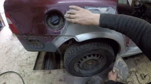 ОПЕЛЬ ВЕКТРА Б покраска заднего крыла после переварки.