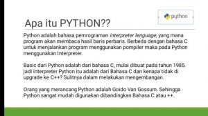 Pengantar pemrogrman Python