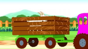 The Blue Tractor song | The Wheels on the Bus | Animal sounds song | Kids songs - Kuku and Cucudu