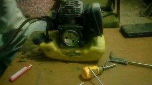 Диагностика и ремонт бензотриммера HUTER.