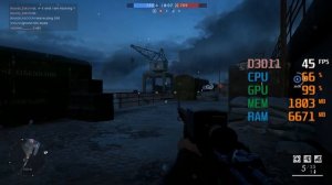 GeForce GT 1030 -- AMD FX-8320 -- Battlefield 1 FPS Test Zeebrugge Low