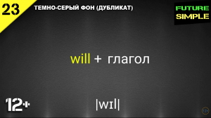 Английский язык (Темно-серый фон) future simple (транскрипция) дублирование урока 23