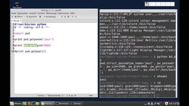 Python-Programmierung - import pwd смотреть онлайн