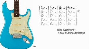 Deep Mellow Blues in F minor _ Guitar Backing Track