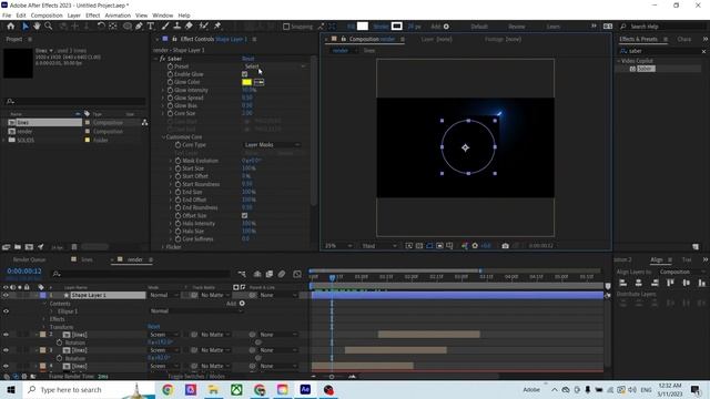 “After Effects Tutorial” Neon Shapes Animation (Неоновая Анимация Фигур)