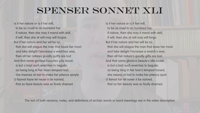 Poetry: Edmund Spenser Amoretti Sonnet 41 - Modernised English with Notes смотреть онлайн