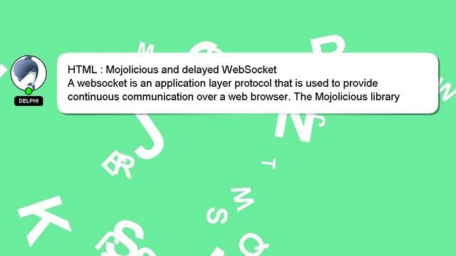 HTML : Mojolicious and delayed WebSocket