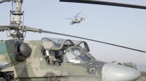 Вертолёт Ка-52 бьёт ракетами