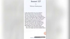 Sonnet 127 recital