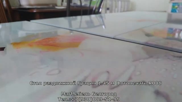 Стол раздвижной Грация 1.45 м фотопечать R008 РиАл58 смотреть онлайн