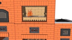 Мини-русская печь, мангал и казан